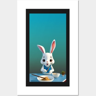 A Rabbits got to eat and why not eat ramen Posters and Art